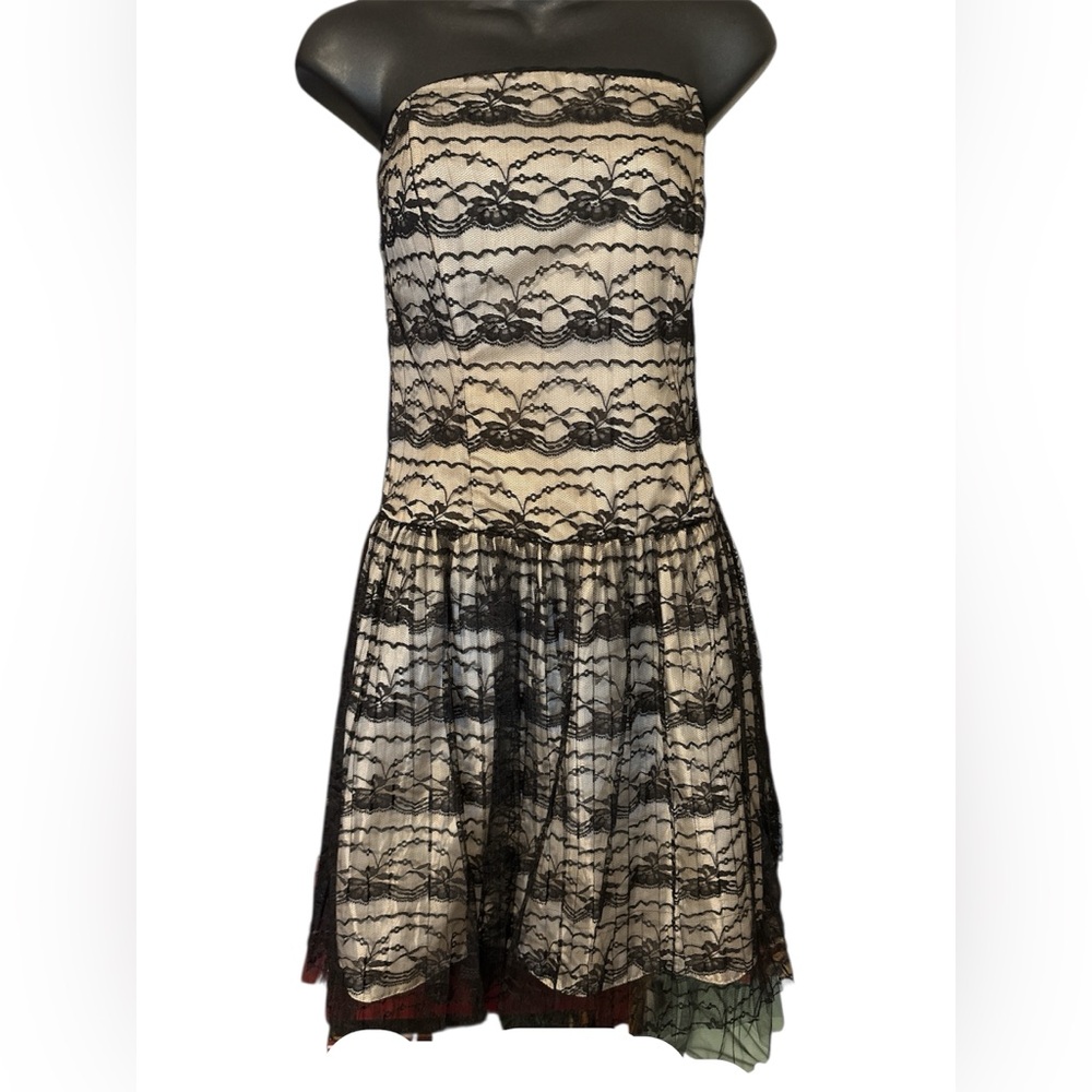 Vintage La Belle Strapless Lace Dress SZ 13